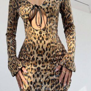 Sequin Leopard Dress